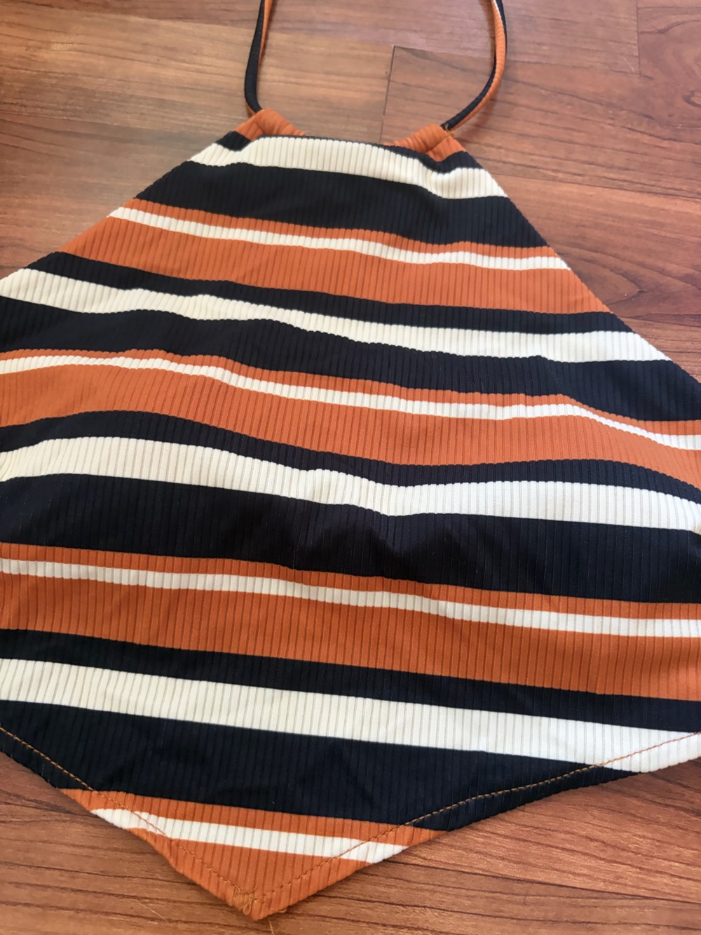 Forever 21 Striped Halter Bikini Set in Rust, Black & Cream - Picture 4 of 5